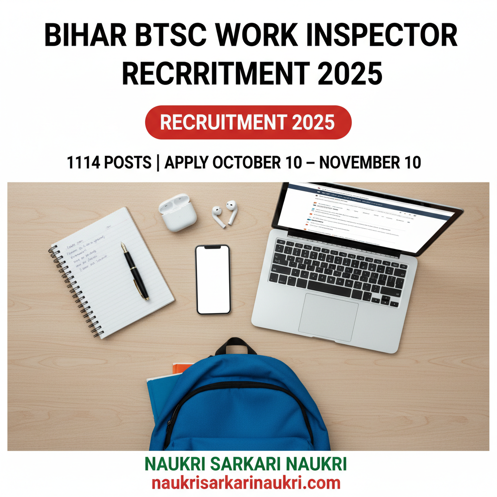 Bihar BTSC Work Inspector Recruitment 2025