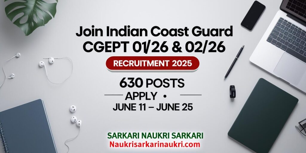 Join Indian Coast Guard CGEPT 0126 & 0226 Recruitment 2025