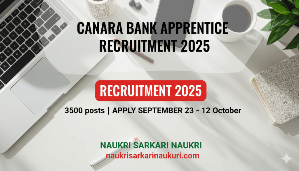 Canara Bank Apprentice Recruitment 2025 Apply Online for 3500 Posts