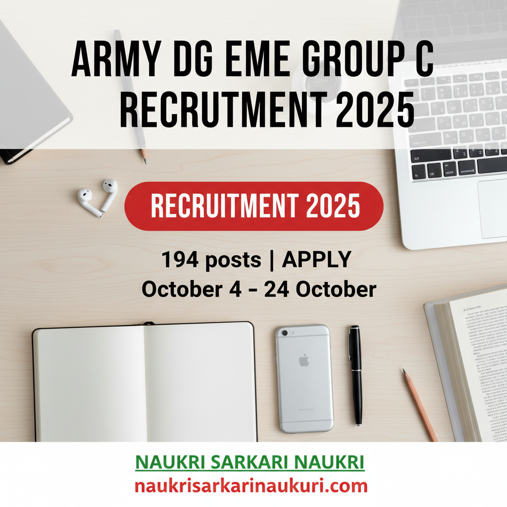 Army DG EME Group C Recruitment 2025 
