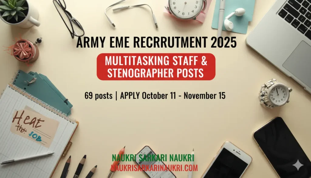 Indian Army EME Recruitment 2025 - Apply Offline for 69 Multitasking Staff & Stenographer Posts