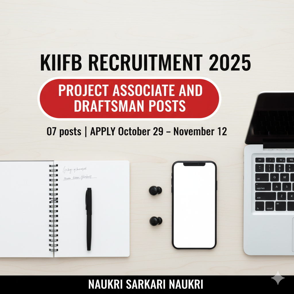KIIFB Recruitment 2025 - Apply Online for 07 Project Associate and Draftsman Posts