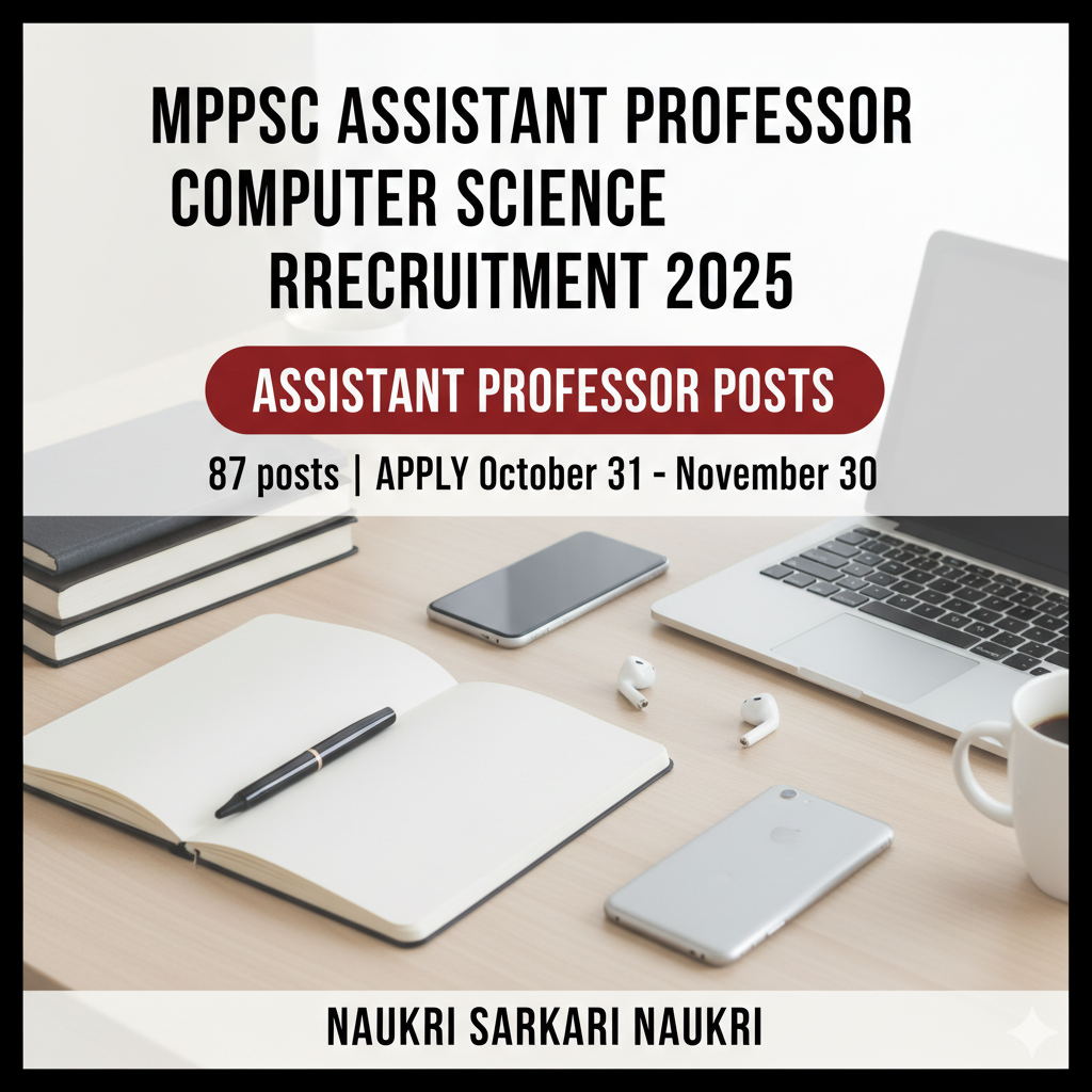 MPPSC Assistant Professor Computer Science Recruitment 2025 
