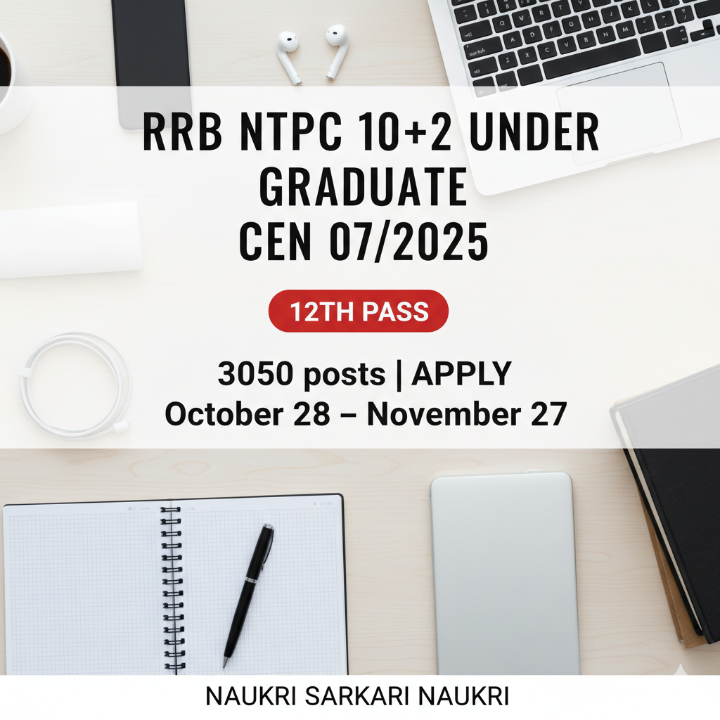 RRB NTPC 10+2 Under Graduate CEN 072025