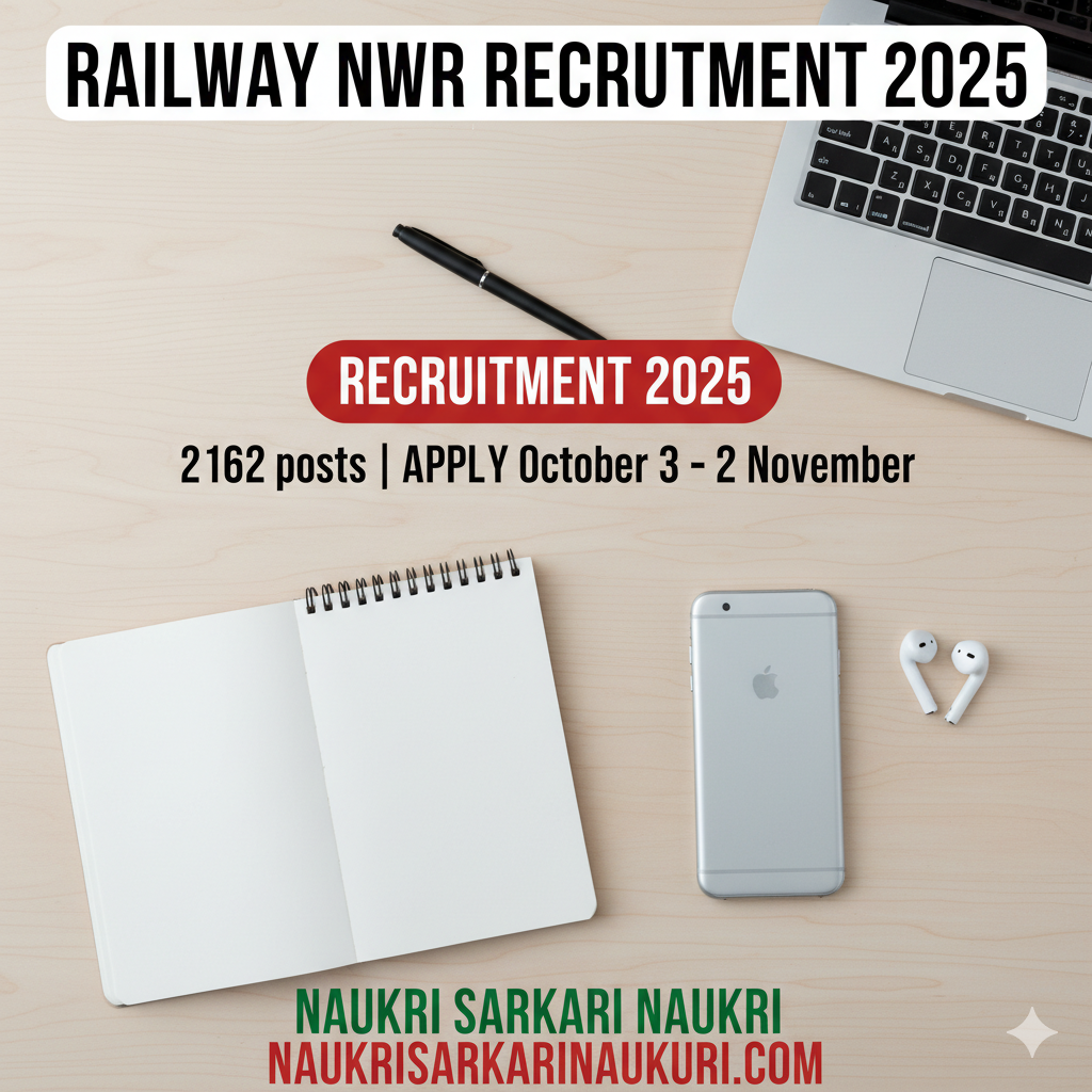 Railway NWR Recruitment 2025 10th + ITI Pass Can Apply for 2162 Apprentice Jobs