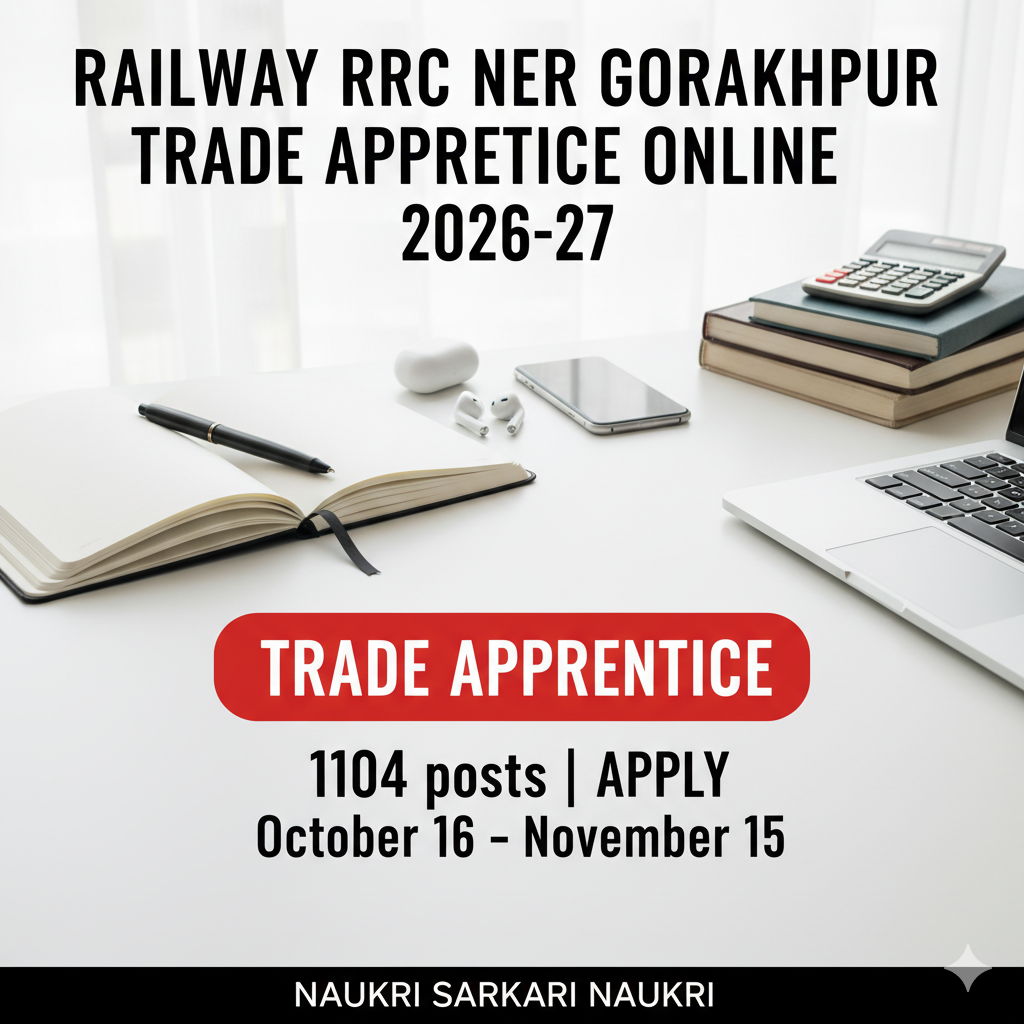 Railway RRC NER Gorakhpur Trade Apprentice Online Form 2026-27
