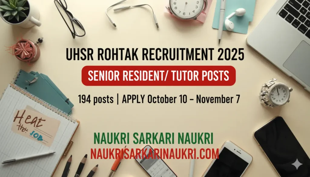UHSR Rohtak Recruitment 2025 brings excellent career opportunities for medical professionals as Pt. BD Sharma University of Health Sciences