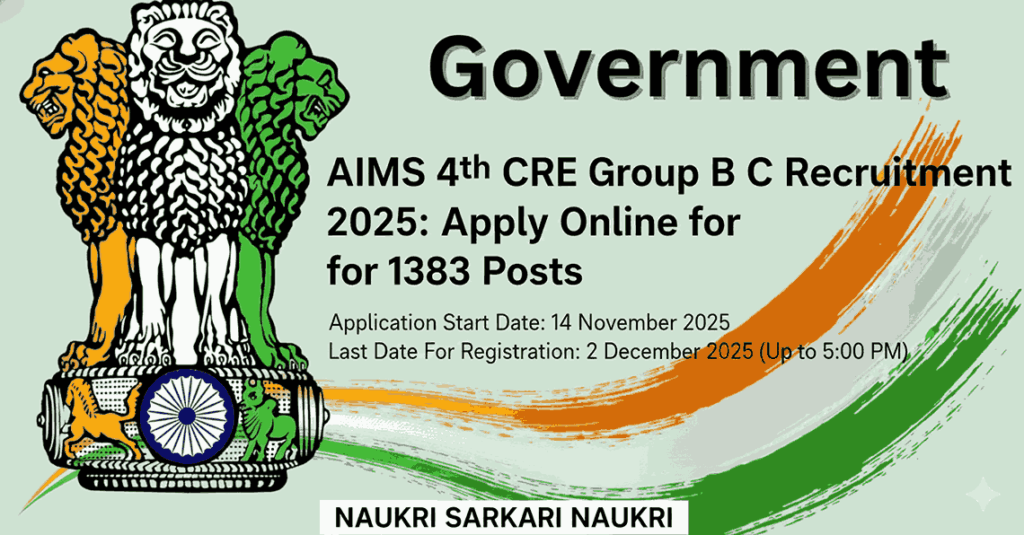 AIIMS 4th CRE Group B C Recruitment 2025 
