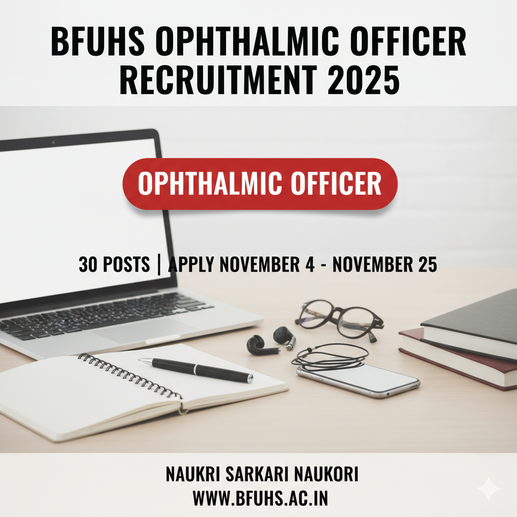 BFUHS Ophthalmic Officer Recruitment 2025 
