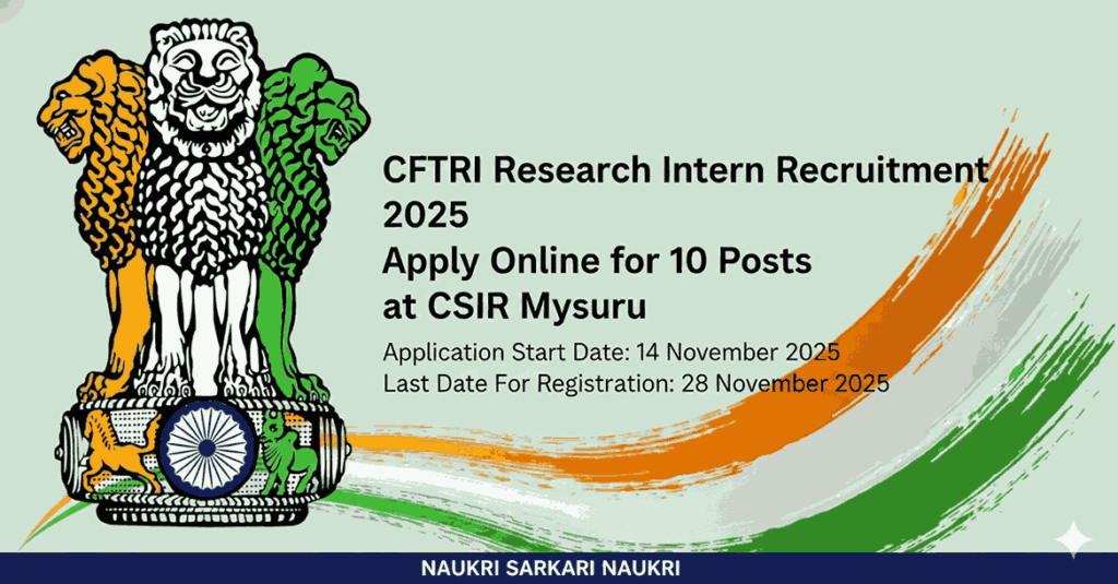 CFTRI Research Intern Recruitment 2025