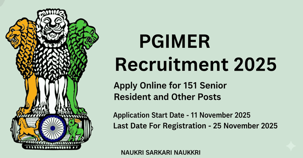 PGIMER Recruitment 2025 
