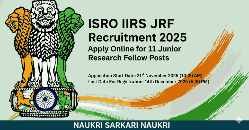 ISRO IIRS JRF Recruitment 2025 
