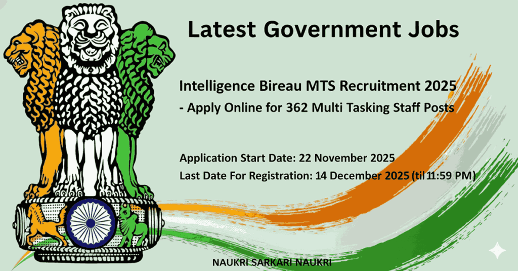 Intelligence Bureau MTS Recruitment 2025 

