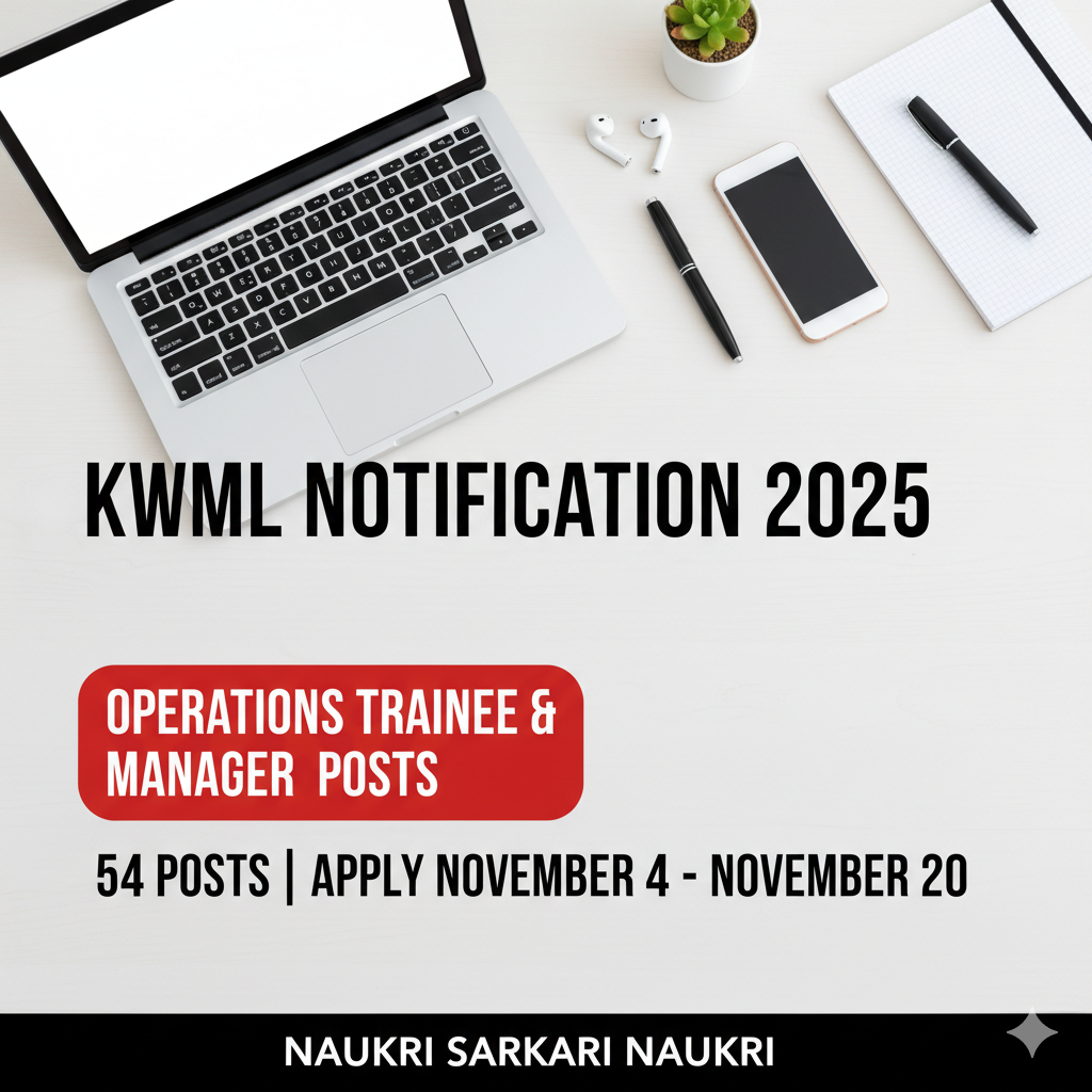 KWML Notification 2025 has been officially released by Kochi Water Metro Limited for recruiting 54 candidates across various positions including Boat