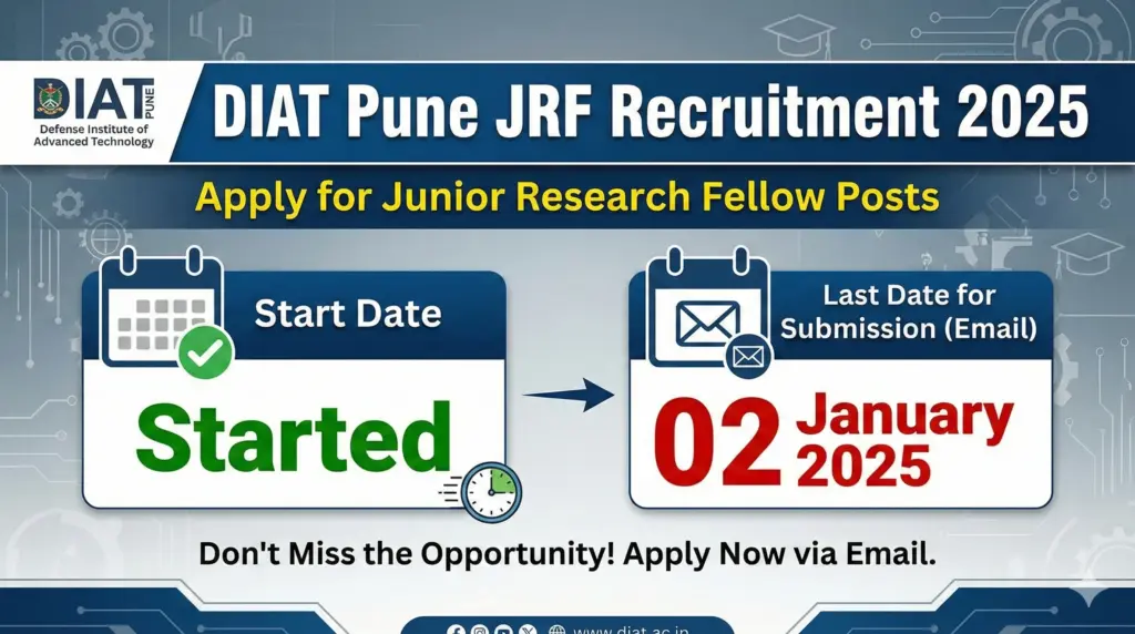 DIAT Pune JRF Recruitment 2025