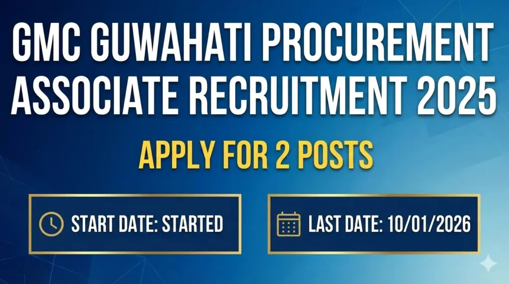 GMC Guwahati Procurement Associate Recruitment 2025 Apply for 2 Posts